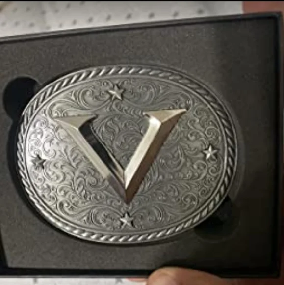 New silver western Letter A initial belt buckle. ALL letters usually available - Picture 3 of 4
